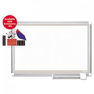 Bi-silque MasterVision All Purpose Magnetic Planning Board, 1 sq/in Grid, 48 x 36, Aluminum Frame
