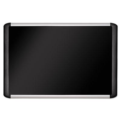Bi-silque MasterVision Black fabric bulletin board, 24 x 36, Silver/Black