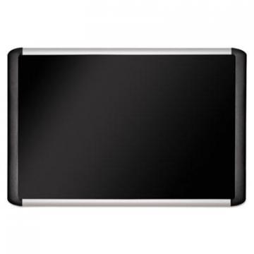 Bi-silque MasterVision Black fabric bulletin board, 36 x 48, Silver/Black