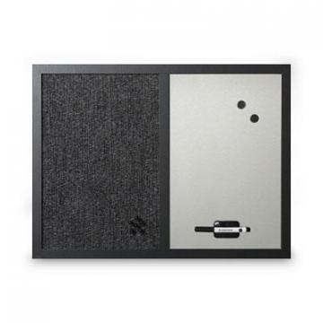 Bi-silque MasterVision Combo Bulletin Board, Bulletin/Dry Erase, 24X18, Black Frame