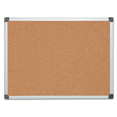 Bi-silque MasterVision Value Cork Bulletin Board with Aluminum Frame, 36 x 48, Natural