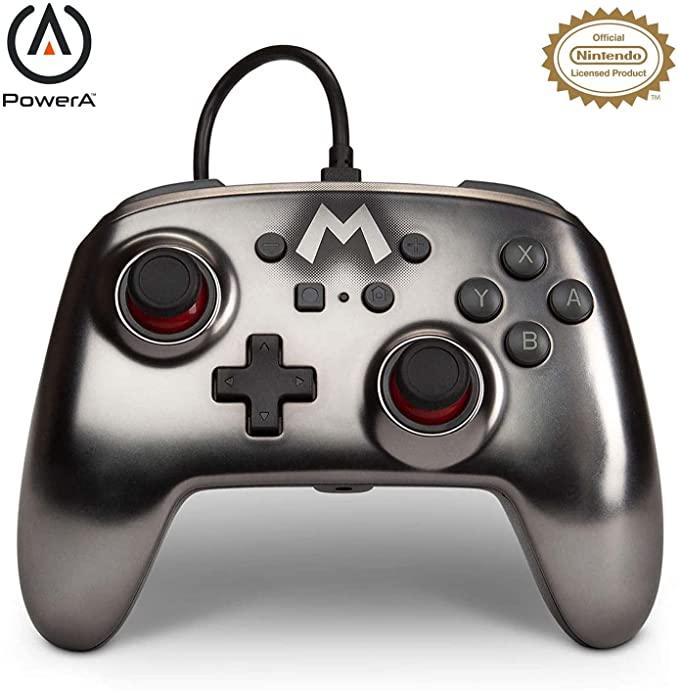 PowerA Enhanced Wired Controller for Nintendo Switch – Mario Silver