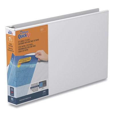 Stride QuickFit Ledger D-Ring View Binder, 3 Rings, 1.5", 11 x 17, White