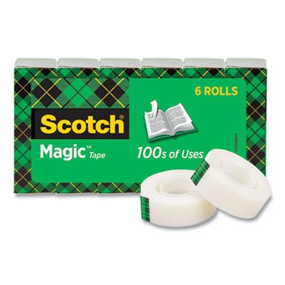 3M Scotch Magic Tape Refill, 1" Core, 0.75" x 36 yds, Clear, 6/Pack