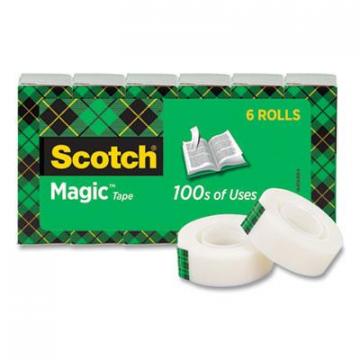 3M Scotch Magic Tape Refill, 1" Core, 0.75" x 36 yds, Clear, 6/Pack