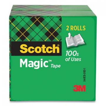 3M Scotch Magic Tape Refill, 3" Core, 0.75" x 72 yds, Clear, 2/Pack