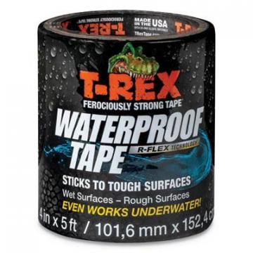 Shurtape T-Rex Waterproof Tape, 3" Core, 4" x 5 ft, Black