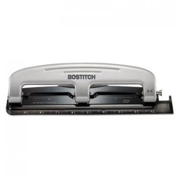 Bostitch Paperpro EZ Squeeze Three-Hole Punch, 12-Sheet Capacity, Black/Silver