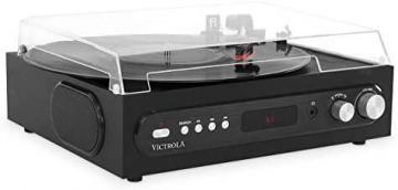 Victrola All-in-1 Bluetooth Record Player with Built in Speakers and 3-Speed Turntable Black