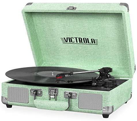 Victrola Vintage 3-Speed Bluetooth Portable Suitcase Record Player with Speakers, VSC-550BT-LMN