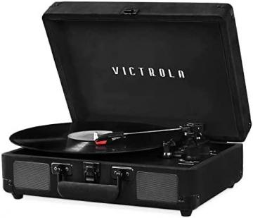 Victrola Vintage 3-Speed Bluetooth Portable Suitcase Record Player with Speakers, VSC-550BT-BKV