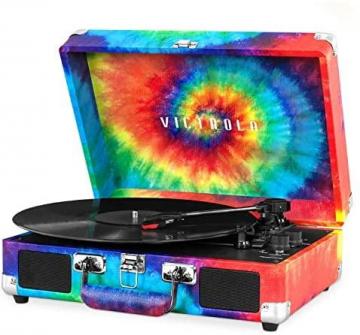 Victrola Vintage 3-Speed Bluetooth Portable Suitcase Record Player with Speakers, VSC-550BT-TDY
