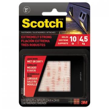 3M Scotch Extreme Fasteners, 1" x 1", White, 6/Pack