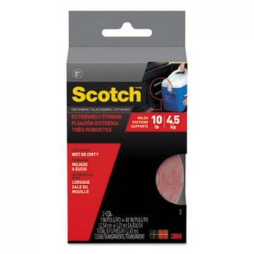 3M Scotch Extreme Fasteners, 1" x 4 ft, Clear, 2/Pack