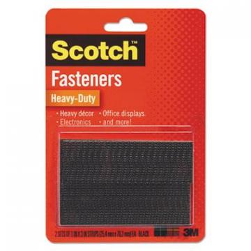 3M Scotch Heavy-Duty All-Weather Fasteners, 1" x 3", Black, 2/Pack