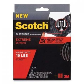 3M Scotch Extreme Fasteners, 1" x 10 ft, Black