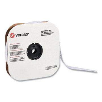 Velcro Sticky-Back Fasteners, Loop Side, 1" x 75 ft, White