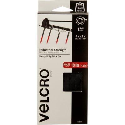 Velcro Brand Industrial Strength Tape, 4ft x 2in Roll, Black