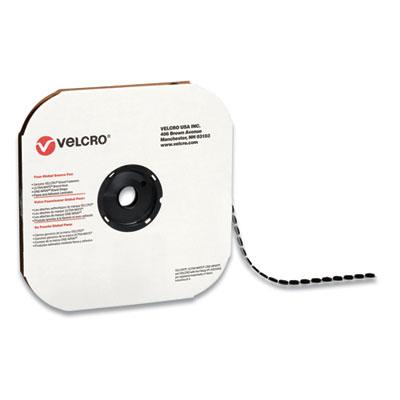 Velcro Sticky-Back Fasteners, Loop Side, 0.75" dia, Black, 1,028/Pack