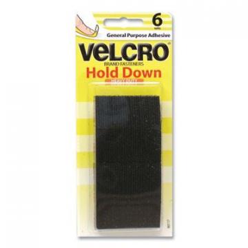Velcro Industrial Strength Heavy-Duty Fastener, 1" x 2", Black, 6/Pack
