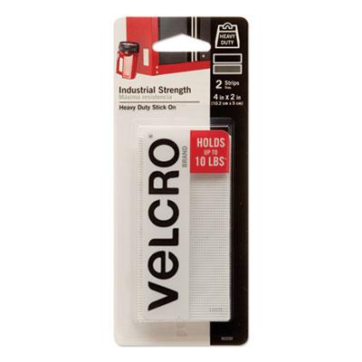Velcro Industrial-Strength Heavy-Duty Fasteners, 2" x 4", White, 2/Pack