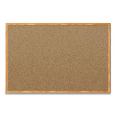 Quartet Basics Cork Bulletin Board, 36 x 24, Oak Finish Frame (85351)