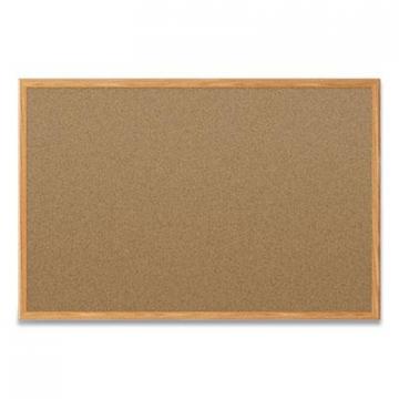 Quartet Basics Cork Bulletin Board, 36 x 24, Oak Finish Frame (85351)