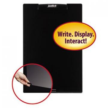 Smead Justick Frameless Electro-Surface Dry-Erase Board w/Clear Overlay, 16" x 24", BK (02545)