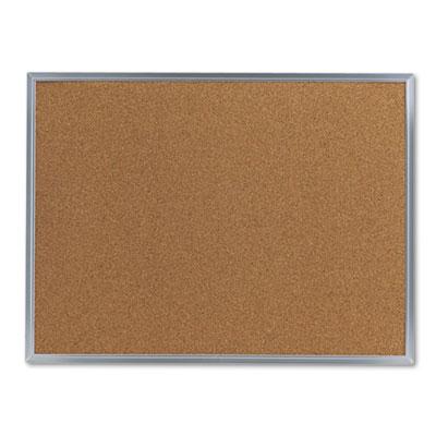 Universal Bulletin Board, Natural Cork, 24 x 18, Satin-Finished Aluminum Frame (43612)
