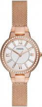 Fossil Women's Virginia Stainless Steel Crystal-Accented Dress Quartz Watch