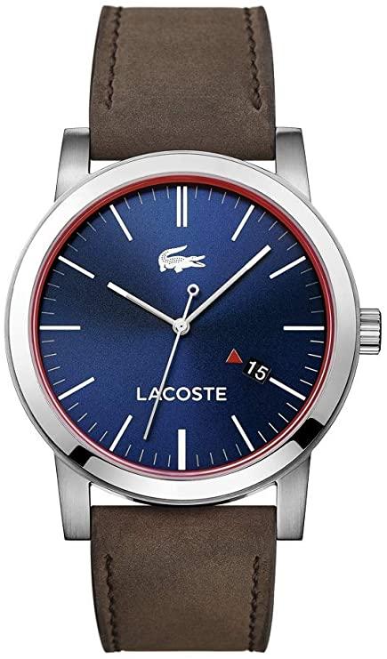 Lacoste Mens Quartz Watch, Analogue Classic Display and Leather Strap 2010848