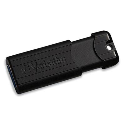 Verbatim PinStripe USB 3.0 Flash Drive, 256 GB, Black