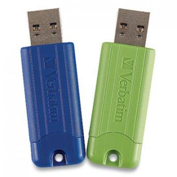 Verbatim PinStripe USB 3.0 Flash Drive, 16 GB, 2 Assorted Colors