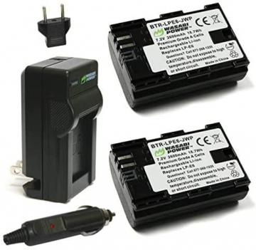 Wasabi Power LP-E6, LP-E6N Battery (2-Pack) and Charger for Canon EOS 5D Mark II/III/IV, 5DS, 5DS R