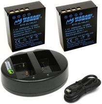 Wasabi Power Battery (2-Pack) and Dual Charger for Olympus BLH-1