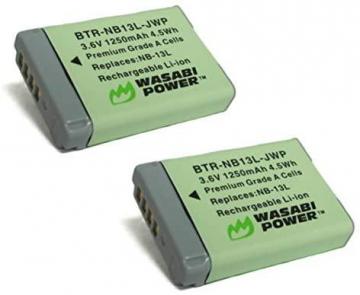 Wasabi Power NB-13L Battery (2-Pack) for Canon PowerShot G1 X Mark III, G5 X, G7 X, G7 X Mark II