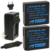 Wasabi Power Battery (2-Pack) and Charger for Panasonic DMW-BLE9, DMW-BLG10