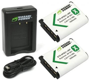 Wasabi Power NP-BX1 Battery (2-Pack) and Dual USB Charger for Sony NP-BX1/M8