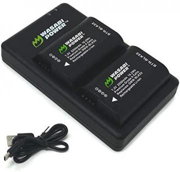 Wasabi Power Battery (2-Pack) and USB-C Dual Battery Charger for a Panasonic DMW-BLK22