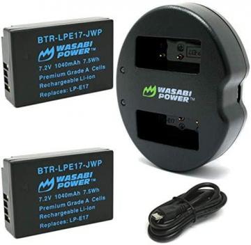 Wasabi Power LP-E17 Battery (2-Pack) and Dual USB Charger for Canon LP-E17