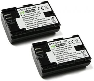 Wasabi Power LP-E6, LP-E6N Battery (2-Pack) for Canon EOS 5D Mark II/III/IV, 5DS, 5DS R, 6D, 7D
