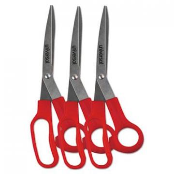 Universal General Purpose Stainless Steel Scissors, 7.75" Long, 3" Cut Length, Red Offset Handle