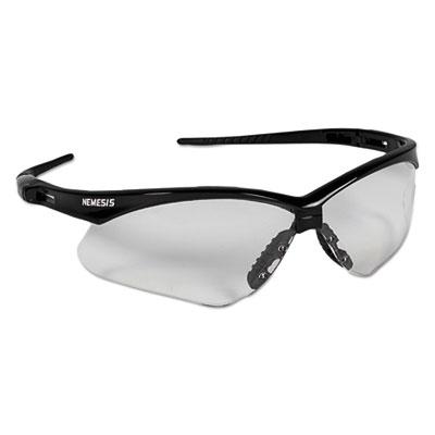 Kimberly-Clark KleenGuard Nemesis Safety Glasses, Black Frame, Clear Lens