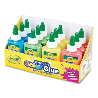 Crayola Washable Assorted Color Glue, 3 oz, 12/Pack