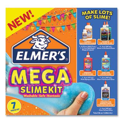 Elmer's Mega Slime Kit, Five 5 oz Glues, 8.75 oz and 2.3 oz Magical Liquid, Assorted Colors