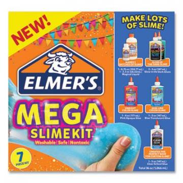 Elmer's Mega Slime Kit, Five 5 oz Glues, 8.75 oz and 2.3 oz Magical Liquid, Assorted Colors