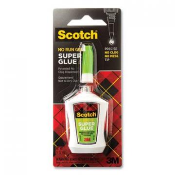 3M Scotch Super Glue No-Run Gel with Precision Applicator, 0.14 oz, Dries Clear