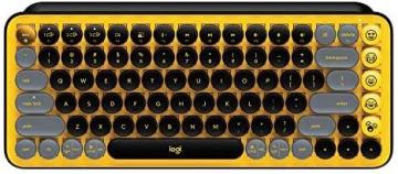 Logitech POP Keys Mechanical Wireless Keyboard with Customizable Emoji Keys, Blast Yellow