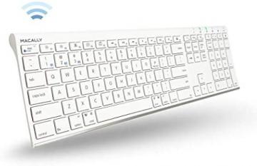 Macally Wireless Bluetooth Keyboard for Mac or PC – White