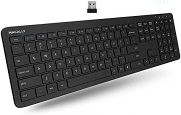 Macally Wireless Keyboard, 2.4G Low Profile with Numeric Keypad